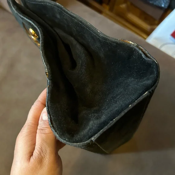 Yves Saint Laurent Black and Gold Clutch - Picture 7 of 9